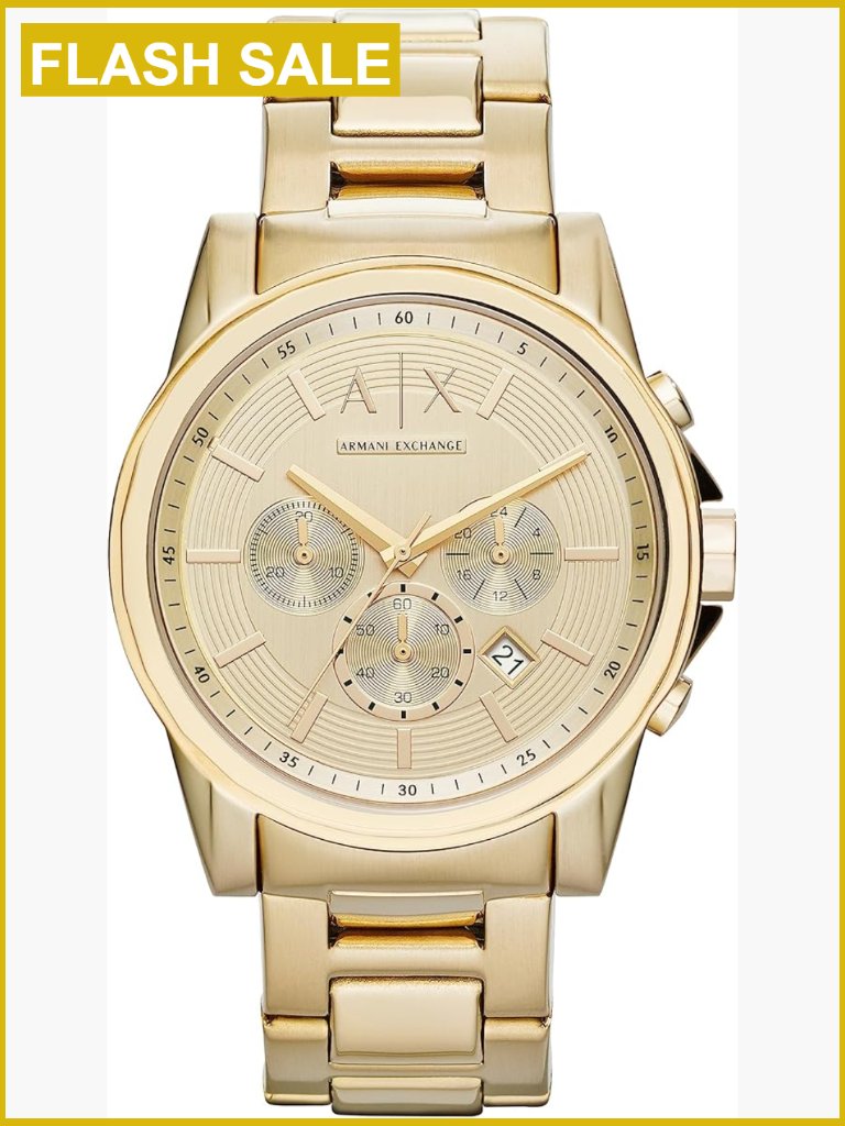 Stainless Steel Chronograph Watch With Mineral Crystal, 44mm Case